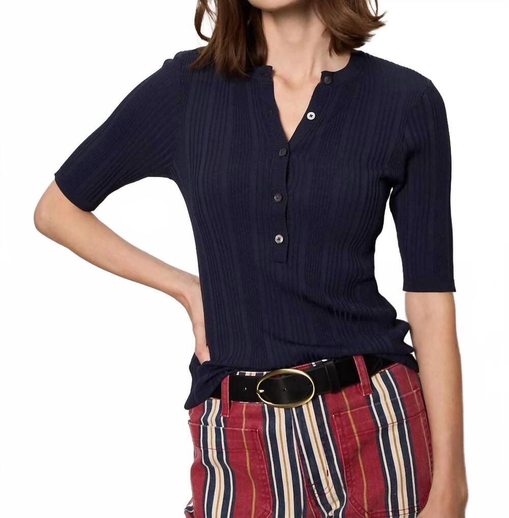 NEW SANCTUARY air of ease half sleeve tee in navy blazer